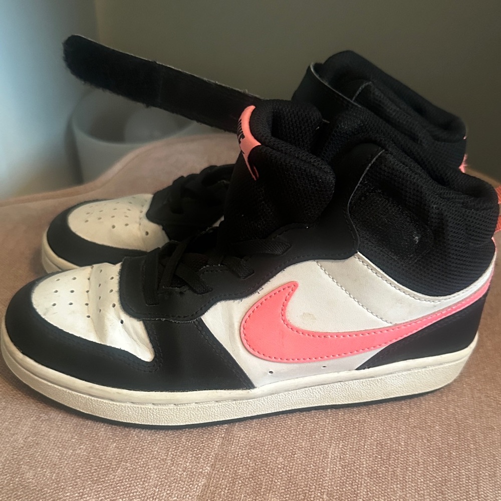 Nike High-Top Sneakers in Black, White, and Pink